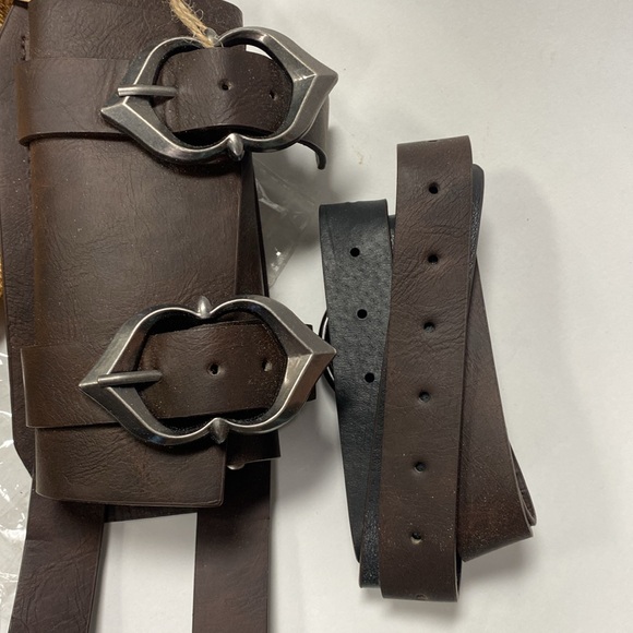 Hiifeuer medieval faux leather back sword frog vintage adjustable holster brown - Picture 5 of 7